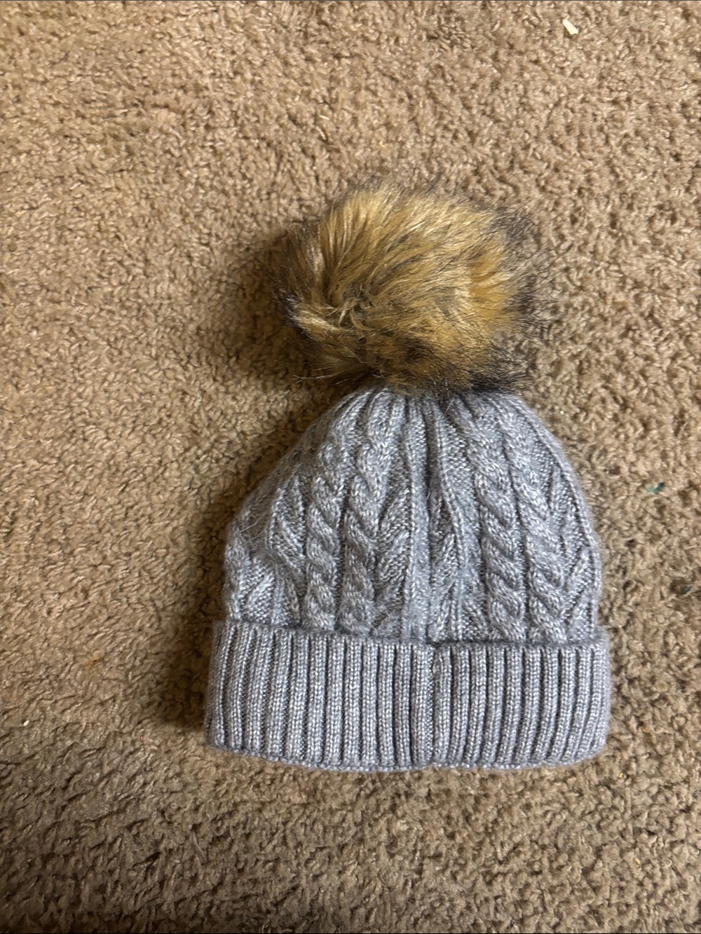 Madison 88 gray Knit Acrylic Beanie Hat lined